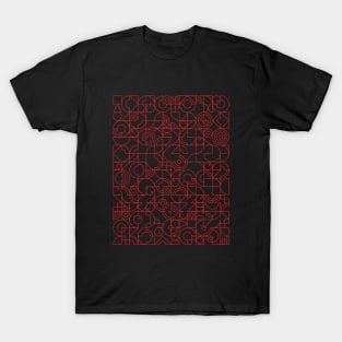 Electronic Music Producer Mosaic Pattern Red T-Shirt